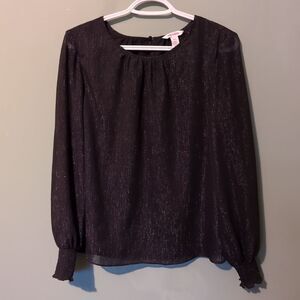 Joe Fresh Long Sleeved Shimmering Black Blouse Women's Small